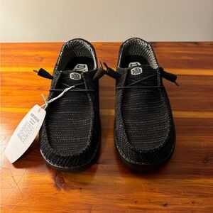 Hey Dude Black Knit Loafers
